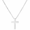 Fort Tempus Silver-Tone Stainless Steel Cross Cable Chain Necklace -MEN NECKLACES shop 24 1 copy 8
