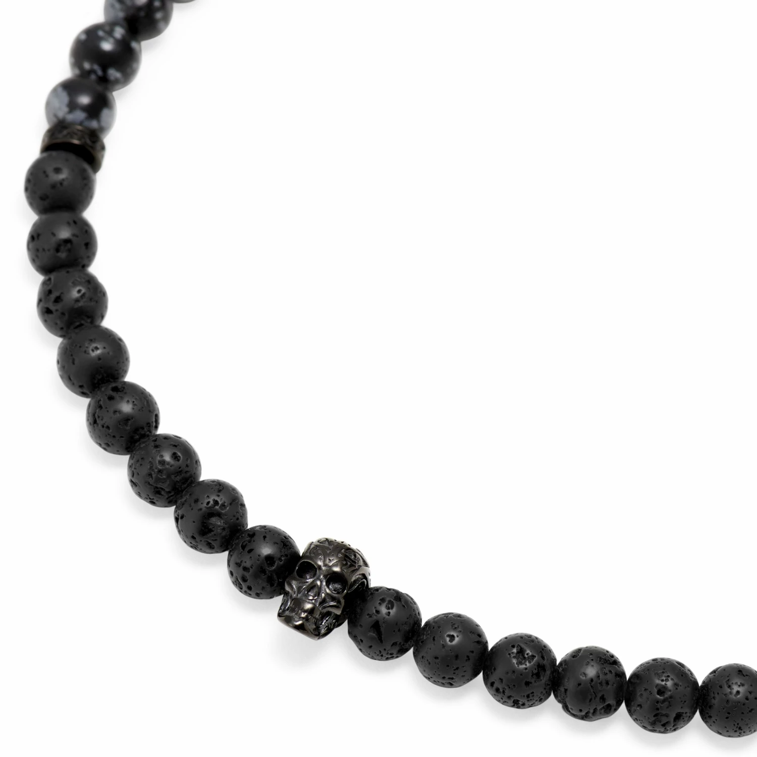 Arkai Rico | Black Stainless Steel Box Chain & Lava Rock/Snowflake Obsidian Necklace Set 8 Arkai Rico | Black Stainless Steel Box Chain & Lava Rock/Snowflake Obsidian Necklace Set - Image 6