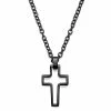 Lucleon Black Stainless Steel With Hollow Cross Cable Chain Necklace -MEN NECKLACES shop 25 139154b642557a01be31bf0d2cf8aacb9