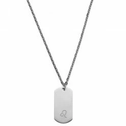 Lucleon Zodiac | Silver-Tone Stainless Steel Leo Star Sign Dog Tag Cable Chain Necklace
