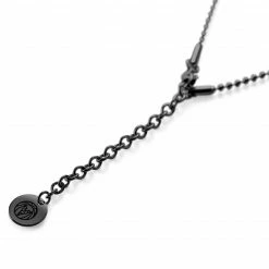 Lucleon Black Stainless Steel With Double Dog Tag Ball Chain Necklace -MEN NECKLACES shop 25dskvjnsvn1 1