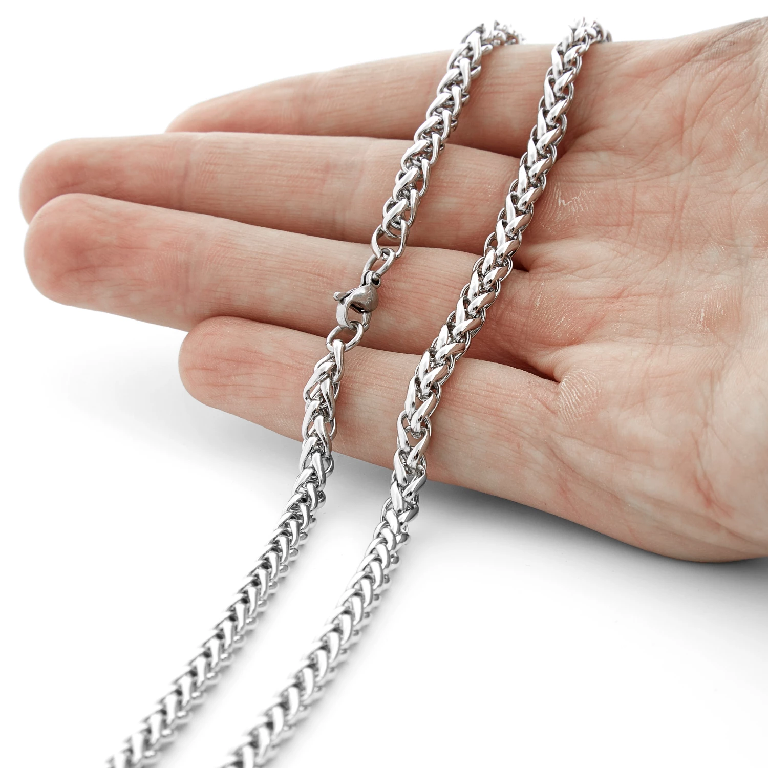 Fort Tempus 5 mm Silver-Tone Stainless Steel Interlinking Chain Necklace 4 Fort Tempus 5 mm Silver-Tone Stainless Steel Interlinking Chain Necklace - Image 2