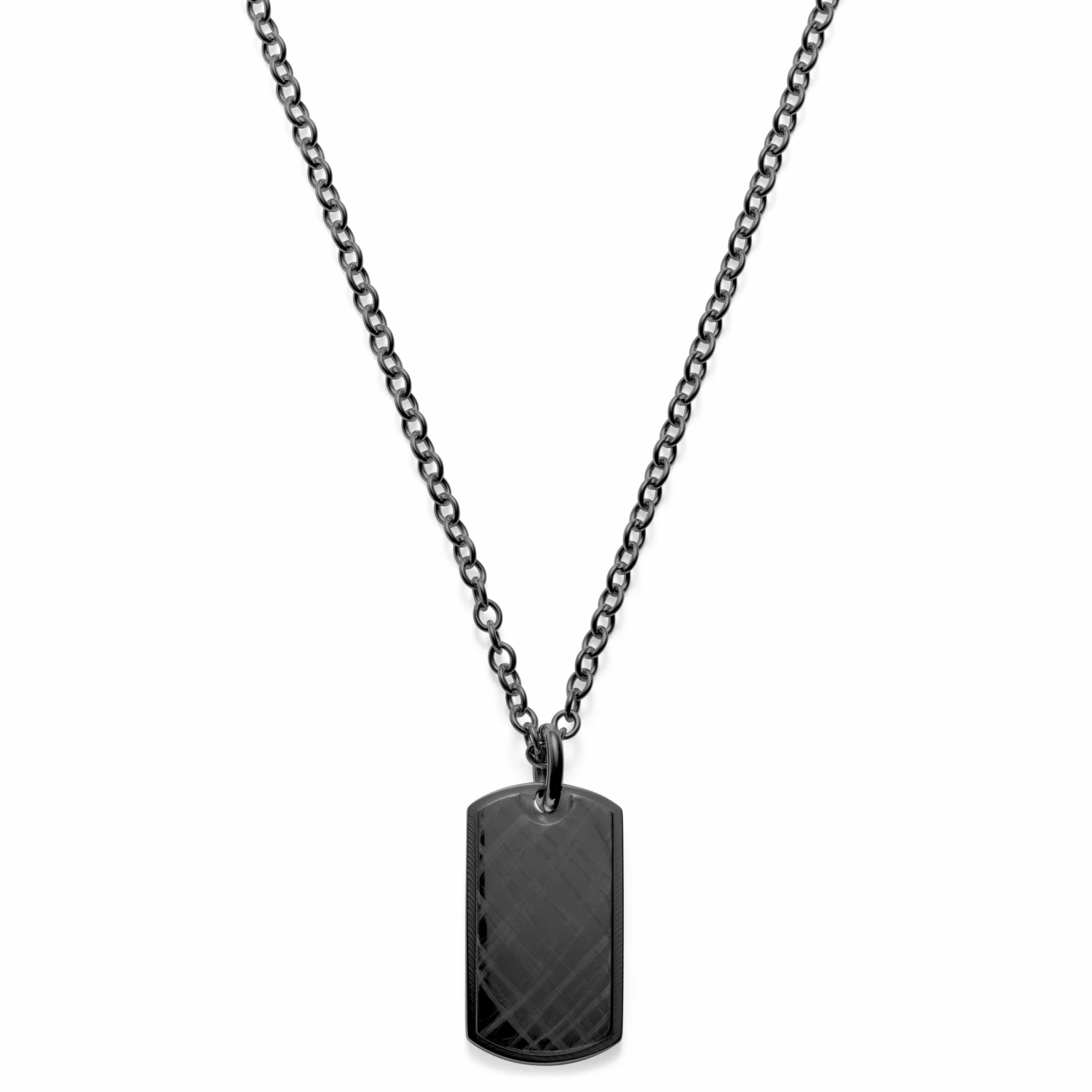 Lucleon Gunmetal Stainless Steel With Scratch Dog Tag Cable Chain Necklace 3 Lucleon Gunmetal Stainless Steel With Scratch Dog Tag Cable Chain Necklace