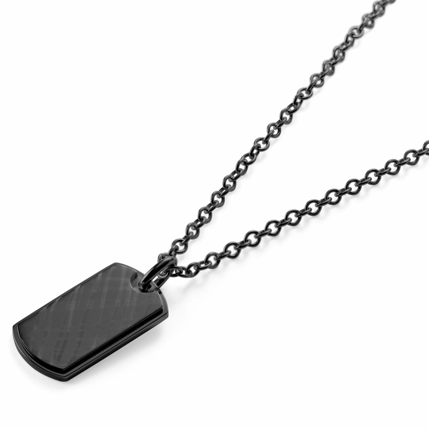Lucleon Gunmetal Stainless Steel With Scratch Dog Tag Cable Chain Necklace 4 Lucleon Gunmetal Stainless Steel With Scratch Dog Tag Cable Chain Necklace - Image 2