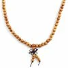 Collin Rowe Orange Wooden Beaded Necklace