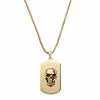 Lucleon Icarus | Gold-Tone Skull Dog Tag Box Chain Necklace -MEN NECKLACES shop 3 1.0c6f7d6a8f022067314dc9a5c7a742d1