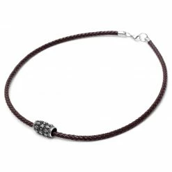 Fort Tempus Brown Leather With SIlver-Tone Stainless Steel Skulls Barrel Necklace -MEN NECKLACES shop 3 1 135 1 45 1 57 1 172