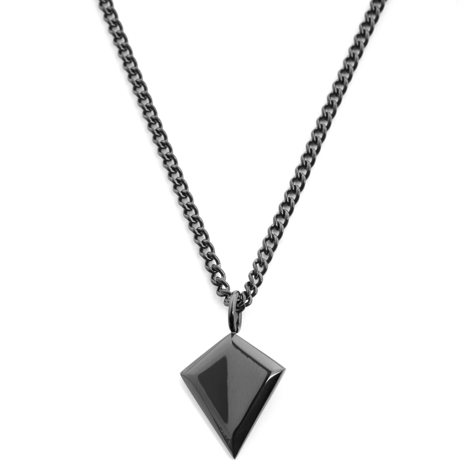 Lucleon Iconic | Black Stainless Steel Triangle Curb Chain Necklace 3 Lucleon Iconic | Black Stainless Steel Triangle Curb Chain Necklace