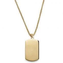 Lucleon Icarus | Gold-Tone Skull Dog Tag Box Chain Necklace -MEN NECKLACES shop 3 2.7f64b99b2b5a628e33436d049fe78e4d