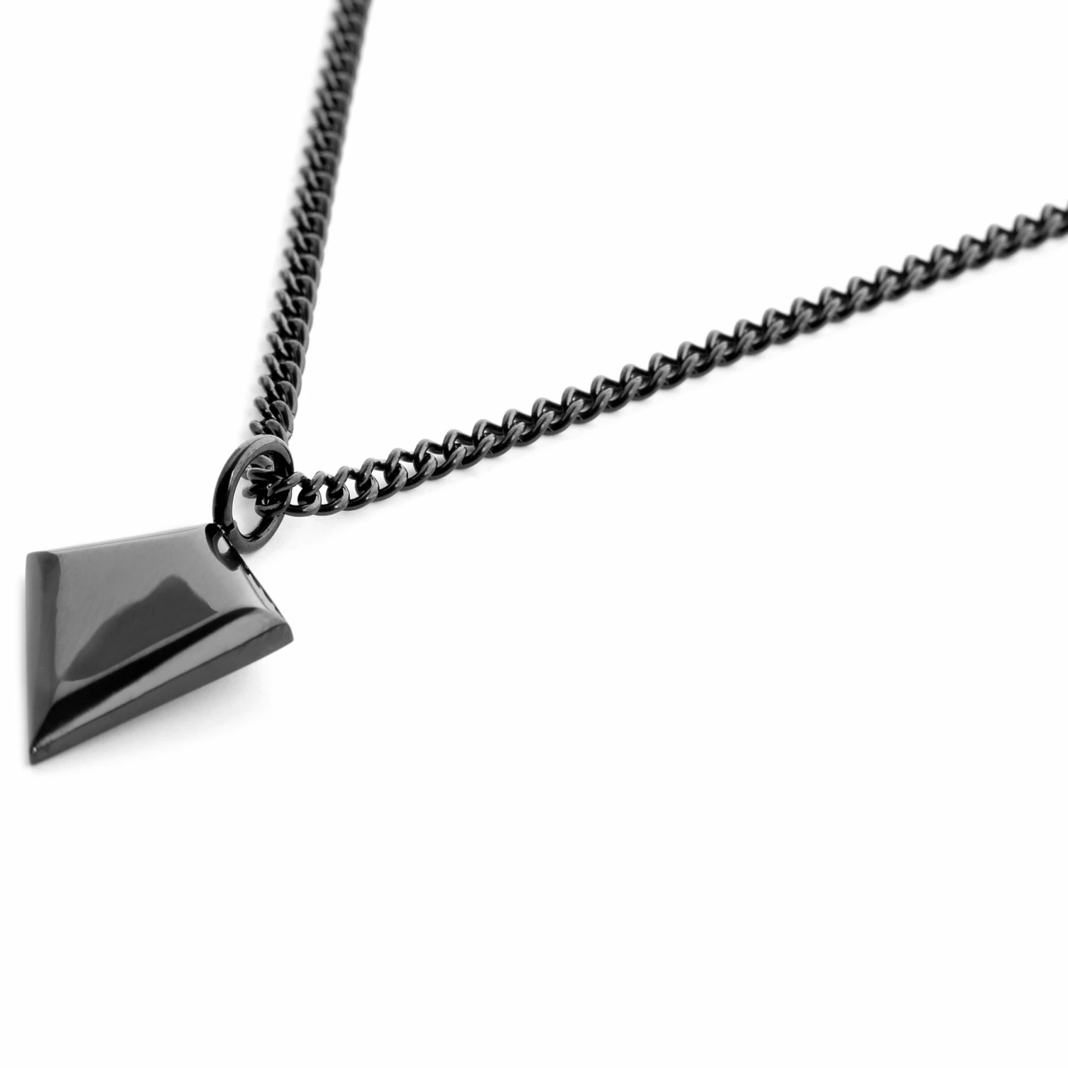 Lucleon Iconic | Black Stainless Steel Triangle Curb Chain Necklace 4 Lucleon Iconic | Black Stainless Steel Triangle Curb Chain Necklace - Image 2