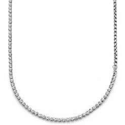 Lucleon Amager | Silver-Tone Zirconia Stainless Steel Chain Necklace