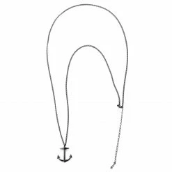 Lucleon Iconic | Black Stainless Steel Anchor Curb Chain Necklace -MEN NECKLACES shop 3 3 131