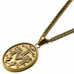 Lucleon Sanctus | Gold-Tone Immaculate Heart of Mary Wheat Chain Necklace -MEN NECKLACES shop 3 3 221d48df9f1d86242f0ff889077c4716