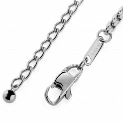 Arkai Orisun | Silver-Tone Stainless Steel & Blue Sodalite Oval Box Chain Necklace -MEN NECKLACES shop 3 4.030cdee29d8f16b67090a8e34100ff15