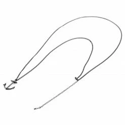 Lucleon Iconic | Black Stainless Steel Anchor Curb Chain Necklace -MEN NECKLACES shop 3 4 69