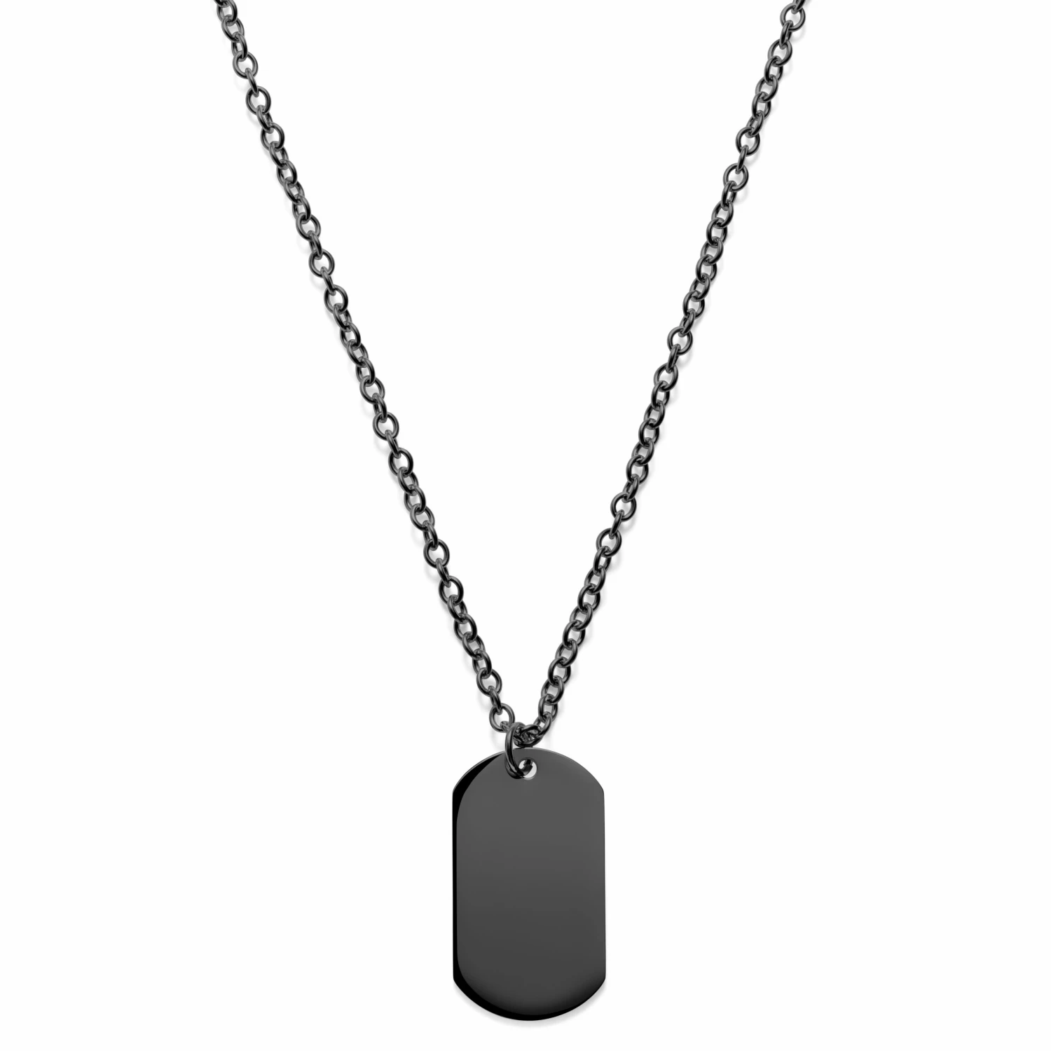 Lucleon Black Stainless Steel & Dog Tag Cable Chain Necklace 5 Lucleon Black Stainless Steel & Dog Tag Cable Chain Necklace - Image 3