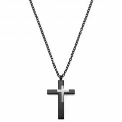 Lucleon Gunmetal & Silver-Tone Stainless Steel Cross Cable Chain Necklace -MEN NECKLACES shop 33 14f95f42ffc4b33ff703f4cfb77eb0612