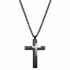 Lucleon Gunmetal & Silver-Tone Stainless Steel Cross Cable Chain Necklace -MEN NECKLACES shop 33 182c9b4e39fcfb488760c99eb5b5ca1b9
