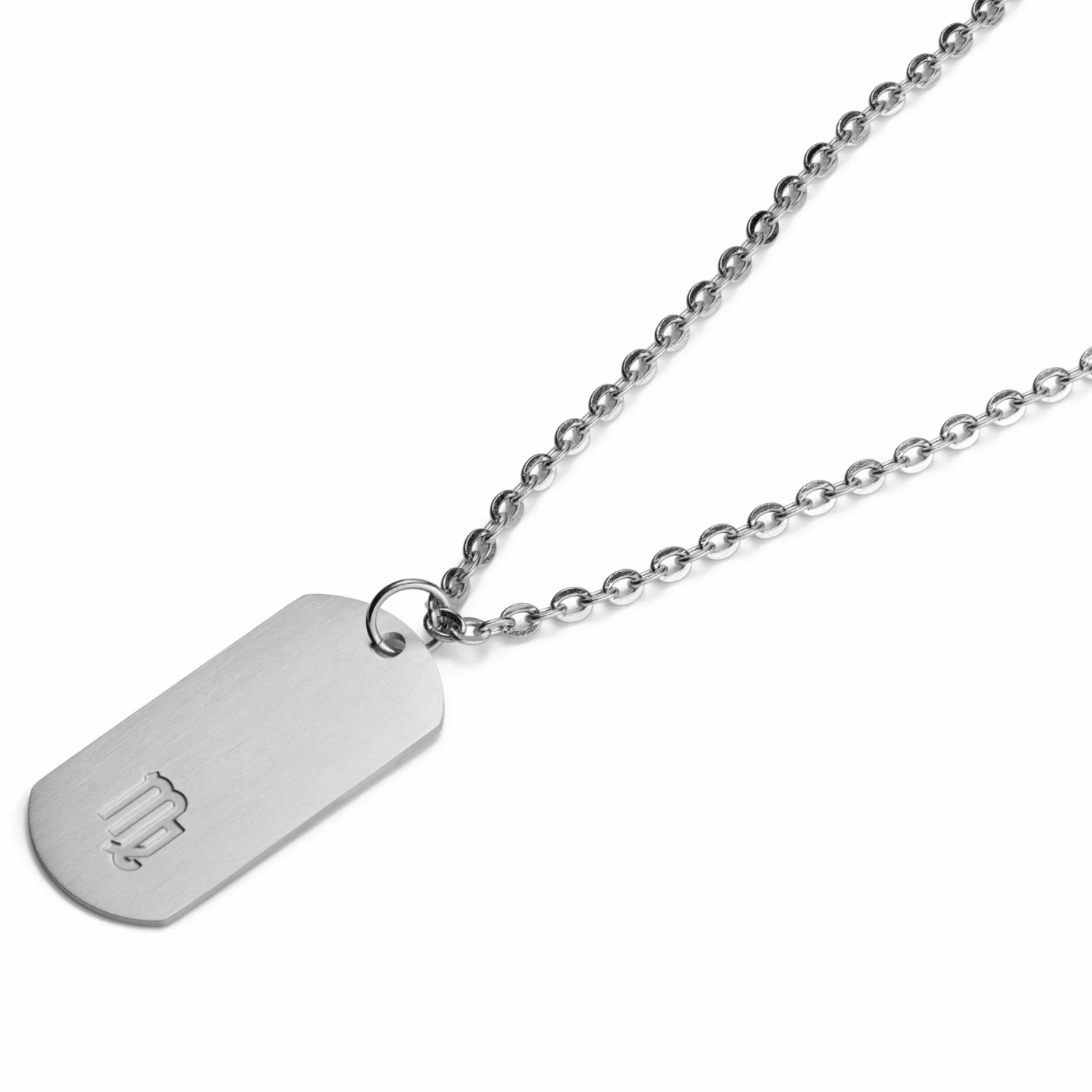 Lucleon Zodiac | Silver-Tone Stainless Steel Virgo Star Sign Dog Tag Cable Chain Necklace 4 Lucleon Zodiac | Silver-Tone Stainless Steel Virgo Star Sign Dog Tag Cable Chain Necklace - Image 2