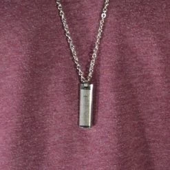 Fort Tempus Silver-Tone Stainless Steel Cross Lettering Cable Chain Necklace -MEN NECKLACES shop 33 cross lettering steel necklace cropped2