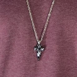 Fort Tempus Silver-Tone Stainless Steel Knife/Cross Cable Chain Necklace -MEN NECKLACES shop 35 the pattern knife cross steel necklace cropped2