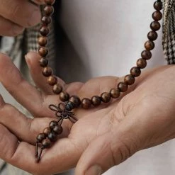 Lucleon Wooden Simple Beaded Necklace -MEN NECKLACES shop 3601best 2