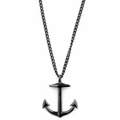 Lucleon Iconic | Black Stainless Steel Anchor Curb Chain Necklace