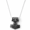 Fort Tempus Silver-Tone Stainless Steel XXL Thor's Hammer Cable Chain Necklace 1 Fort Tempus Silver-Tone Stainless Steel XXL Thor's Hammer Cable Chain Necklace -MEN NECKLACES shop 3 159 1 37 1 61