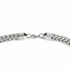 Fort Tempus 10 mm Silver-Tone Stainless Steel Cuban Chain Necklace -MEN NECKLACES shop 3 2 2