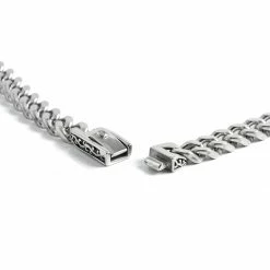 Fort Tempus 10 mm Silver-Tone Stainless Steel With Unique Lock Cuban Chain Necklace -MEN NECKLACES shop 3 6