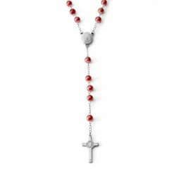 Fort Tempus Silver-Tone & Red Rosary With Silver-Tone Our Lady Of Guadalupe & Cross Beads Necklace -MEN NECKLACES shop 4 1.adc70367e457b9827c71bd6170c5a709