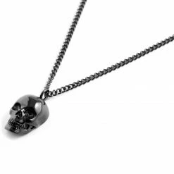 Lucleon Iconic | Black Stainless Steel Skull Curb Chain Necklace -MEN NECKLACES shop 4 1 280