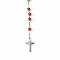 Fort Tempus Silver-Tone & Red Rosary With Silver-Tone Our Lady Of Guadalupe & Cross Beads Necklace -MEN NECKLACES shop 4 2.6e485098f67f72c74bfa23a38985e68c