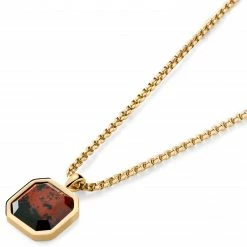 Arkai Orisun | Gold-Tone & Mahogany Obsidian Octagon Box Chain Necklace -MEN NECKLACES shop 4 2.96dd19157d09c3fc5e37eb01f91bad95
