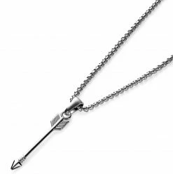 Arkai Atlas | Silver-tone Steel Arrow Pendant Necklace -MEN NECKLACES shop 4 2atlasnek