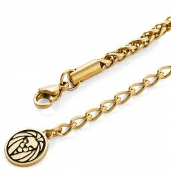 Lucleon Gold-Tone Double-Pendant With Anchor Wheat Chain Necklace -MEN NECKLACES shop 4 2sidro 1