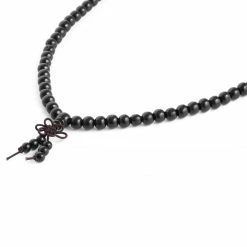 Collin Rowe Black Wooden Beaded Necklace -MEN NECKLACES shop 4 3 111