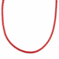 Collin Rowe 3 mm Red Woven Leather Necklace