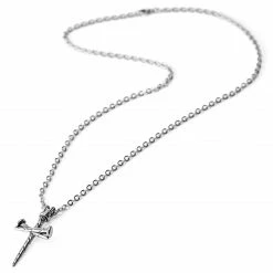 Fort Tempus Silver-Tone Stainless Steel Cross Of Nails Cable Chain Necklace 8 Fort Tempus Silver-Tone Stainless Steel Cross Of Nails Cable Chain Necklace -MEN NECKLACES shop 4 3 copy 33