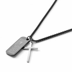 Fort Tempus Immanuel Cross & Black Dog Tag Necklace 9 Fort Tempus Immanuel Cross & Black Dog Tag Necklace -MEN NECKLACES shop 4 4 copy 16