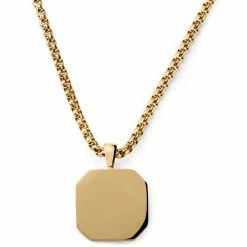 Arkai Orisun | Gold-Tone & Mahogany Obsidian Octagon Box Chain Necklace -MEN NECKLACES shop 4 5.9368671f203c83c5065066edbcaa625d