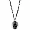 Lucleon Iconic | Black Stainless Steel Skull Curb Chain Necklace -MEN NECKLACES shop 4 288 1