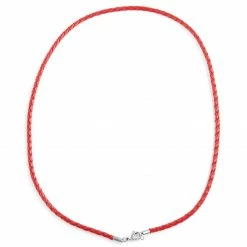 Collin Rowe 3 mm Red Woven Leather Necklace -MEN NECKLACES shop 4 296