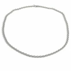 Fort Tempus 5 mm Silver-Tone Stainless Steel Curb Chain Necklace