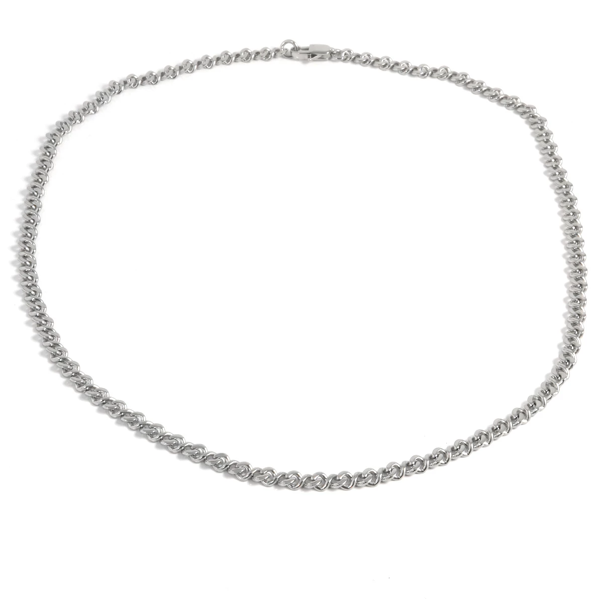 Fort Tempus 5 mm Silver-Tone Stainless Steel Curb Chain Necklace 3 Fort Tempus 5 mm Silver-Tone Stainless Steel Curb Chain Necklace