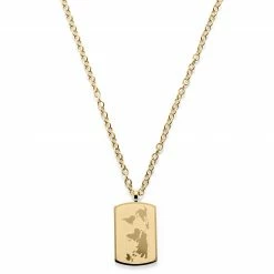Lucleon Gold-Tone World Map Cable Chain Necklace