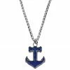 Lucleon Silver-Tone Stainless Steel Anchor With Lapis Lazuli Inlay Wheat Chain Necklace -MEN NECKLACES shop 5 1sidro