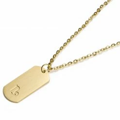 Lucleon Zodiac | Gold-Tone Capricorn Star Sign Dog Tag Cable Chain Necklace -MEN NECKLACES shop 5 2.67c58d2f8756b4a7541121730c7799da