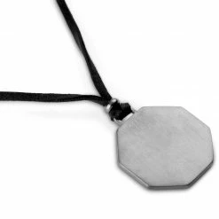 Lucleon Gunmetal Stainless Steel Octagonal Plate & Black Rope Necklace -MEN NECKLACES shop 5 3 58ddaad326692b6e5aad856bbdcfc68e