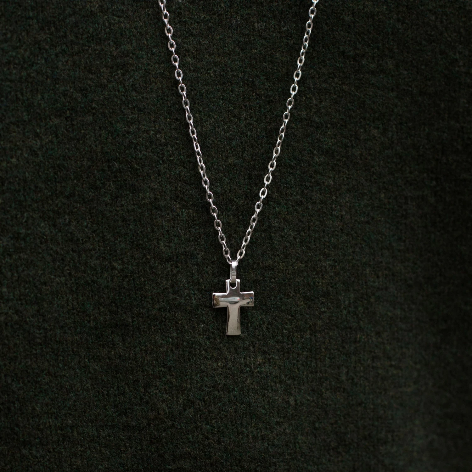 Lucleon Silver-Tone Stainless Steel Unique Curvy Cross Cable Chain Necklace 8 Lucleon Silver-Tone Stainless Steel Unique Curvy Cross Cable Chain Necklace - Image 6